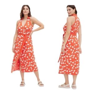 Diane Von Furstenberg Vibrant orange and White Knit dress